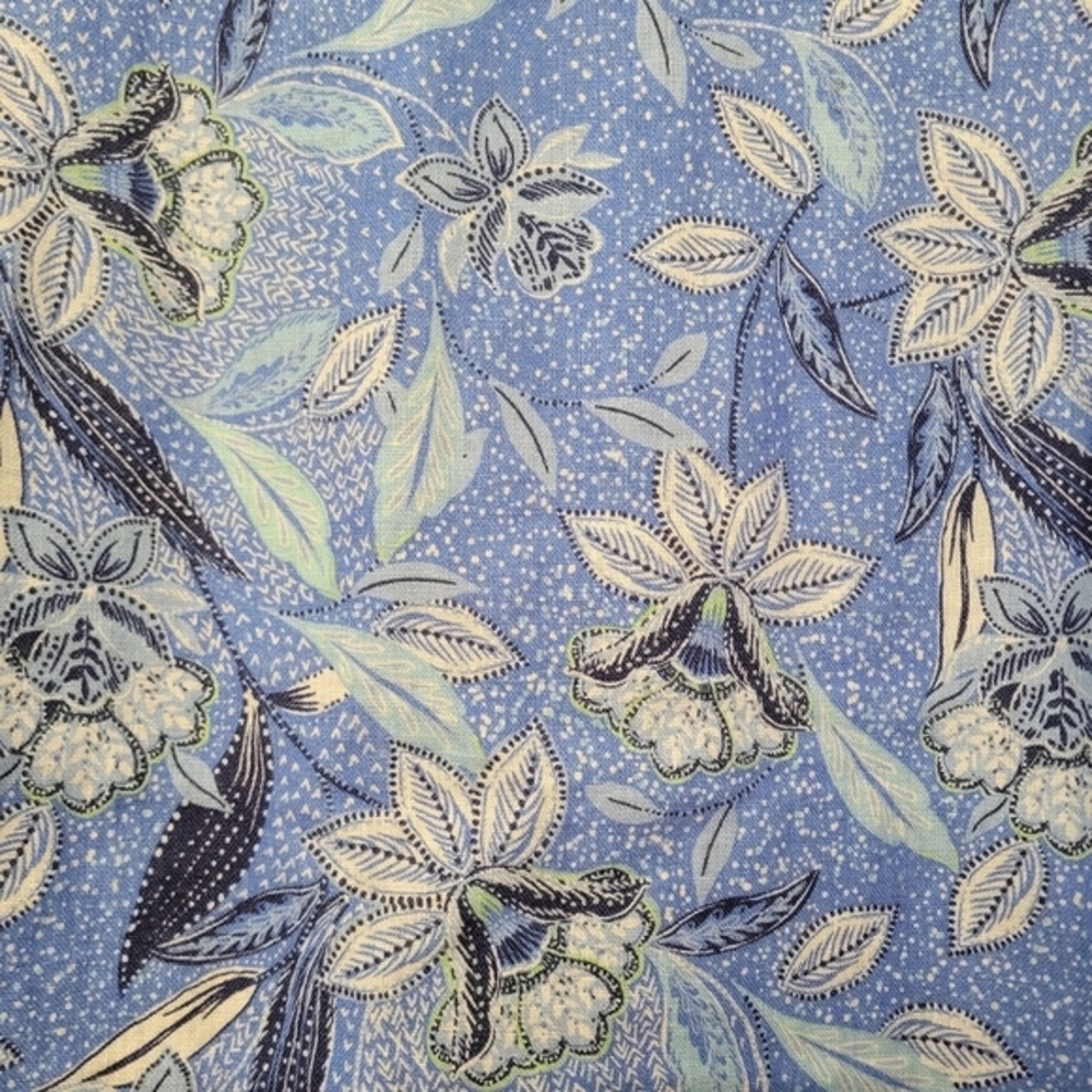 Hale Bob Women's Angelina Linen‎ Top Size M Periwinkle Blue Floral Euro Summer - Picture 13 of 13